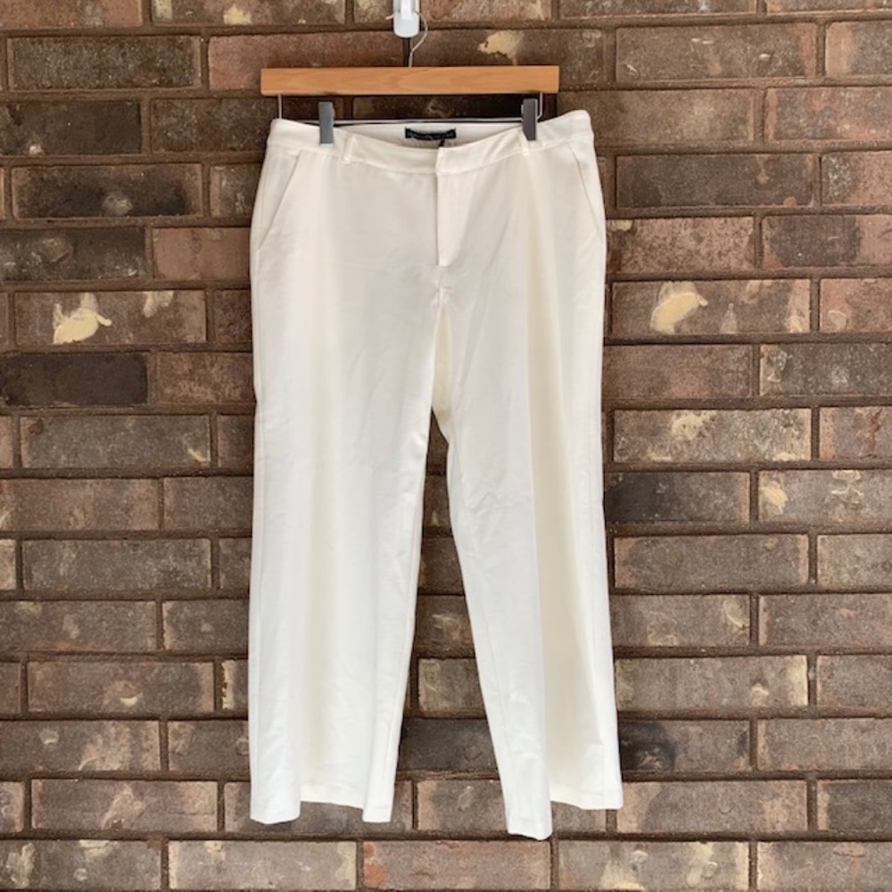 Harlowe & Graham white straight leg trousers Medium